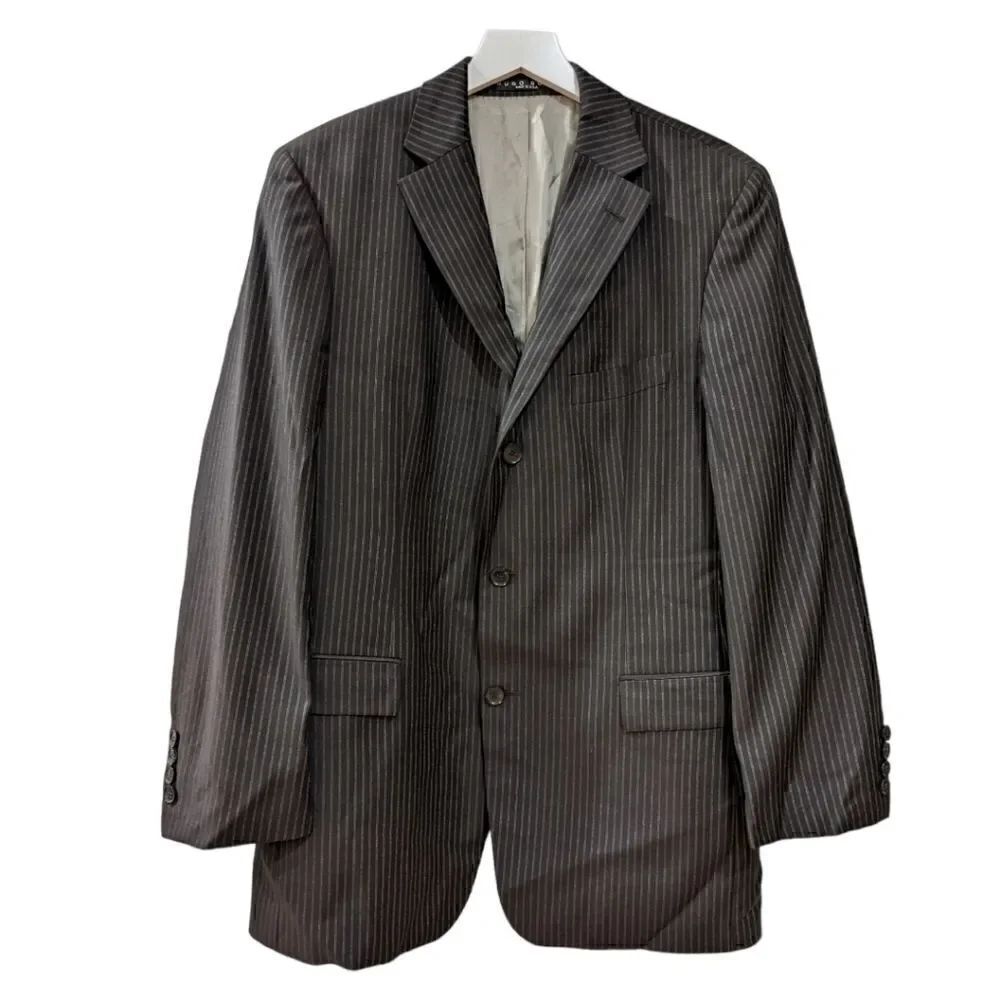 Hugo Boss Scorsese/Movie 100% Virgin Wool Black & Gold Pinstripe Suit 40R